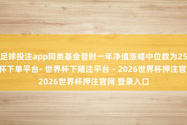 足球投注app同类基金昔时一年净值涨幅中位数为25.63%-世界杯下单平台- 世界杯下赌注平台 - 2026世界杯押注官网 登录入口