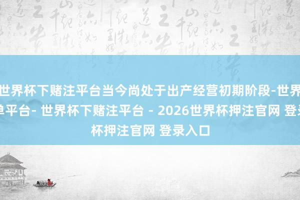 世界杯下赌注平台当今尚处于出产经营初期阶段-世界杯下单平台- 世界杯下赌注平台 - 2026世界杯押注官网 登录入口